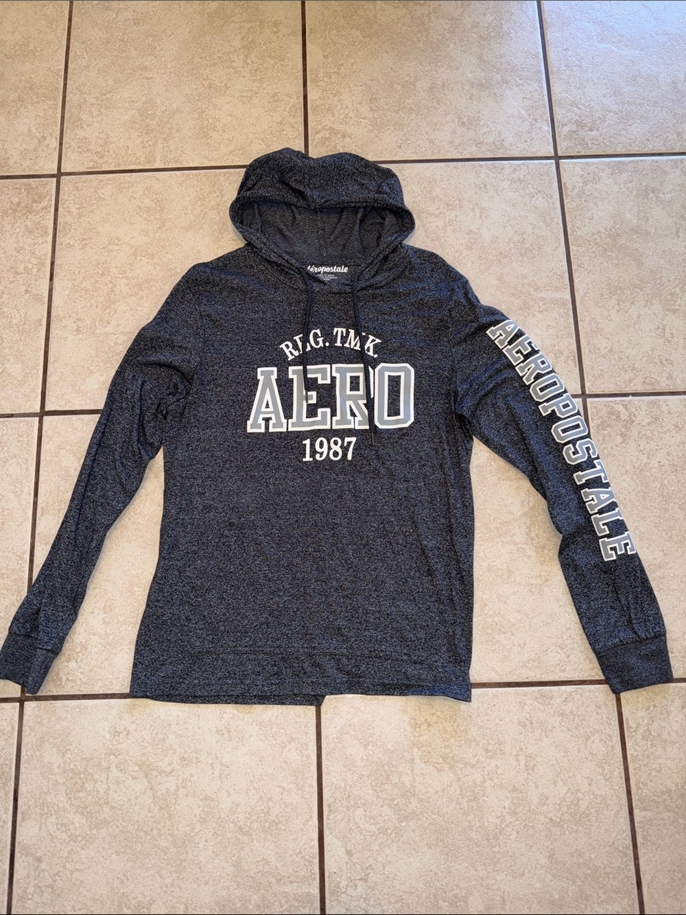 Aeropostale Gray Heather Pullover Hoodie